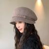 Осенне-зимний берет с большой окружностью головы, показывающий лицо, маленькая шляпа художника, корейская версия, универсальная восьмиугольная шляпа, повседневная ретро-шляпа для детей