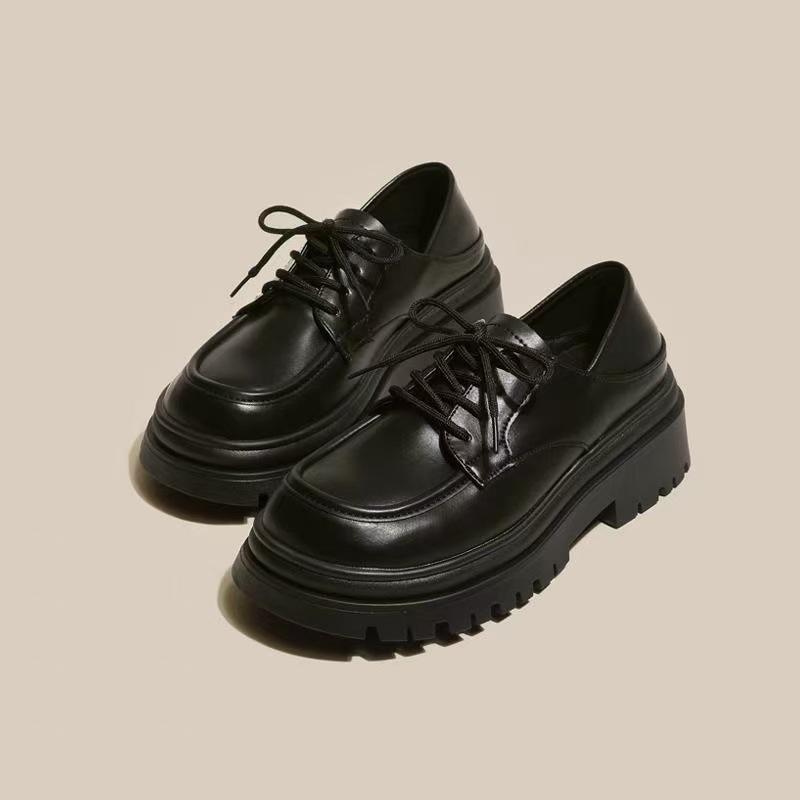 Женские туфли на платформе в британском стиле, весна 2025, маленькие туфли-бублики, jk college single, мокасины со шнуровкой