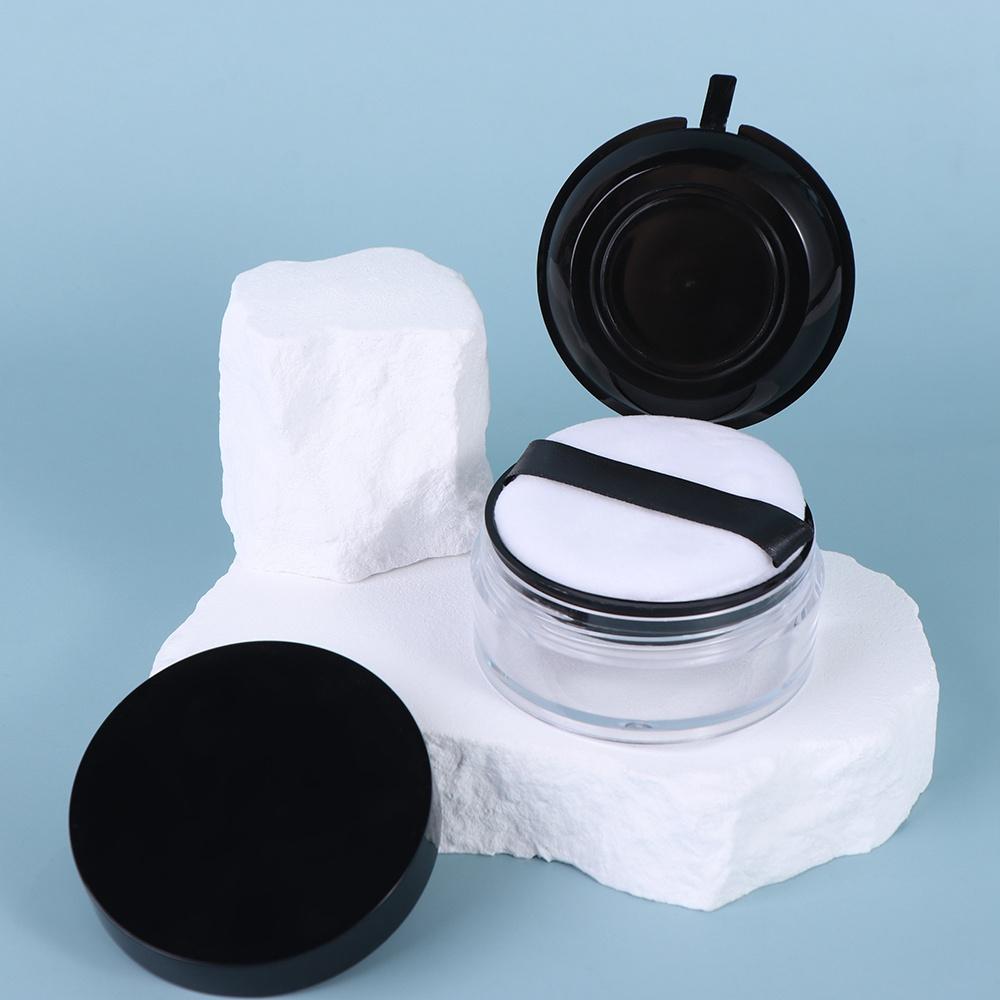 Powdery Cake Box Plastic Cosmetic Container Loose Powder Pot Empty Powder Case Travel Makeup Jar