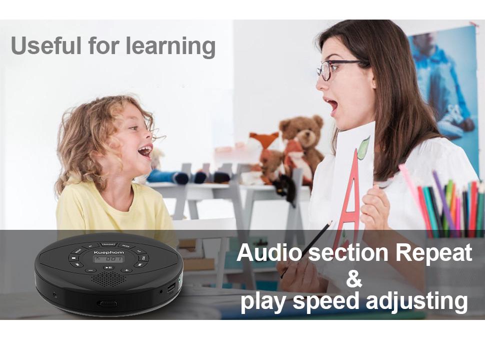 Портативный Bluetooth CD-плеер для дома, с функцией повтора, для раннего образования и воспроизведением MP3
