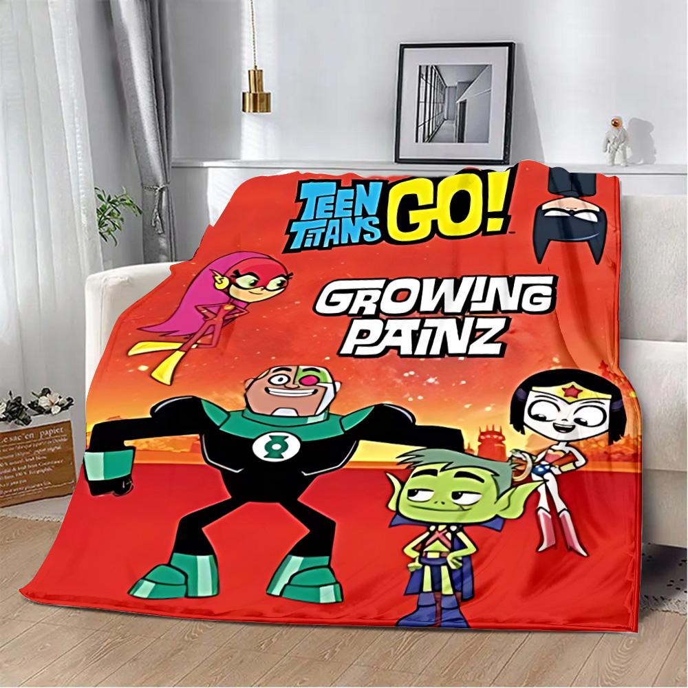 Teen Cartoon Printed Blanket Picnic Blankets Warm Blanket Soft and T-Titans Comfortable Blanket Home Travel Birthday Gift
