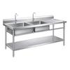 Beifu Floor-Standing Stainless Steel Double Sink with Workbench