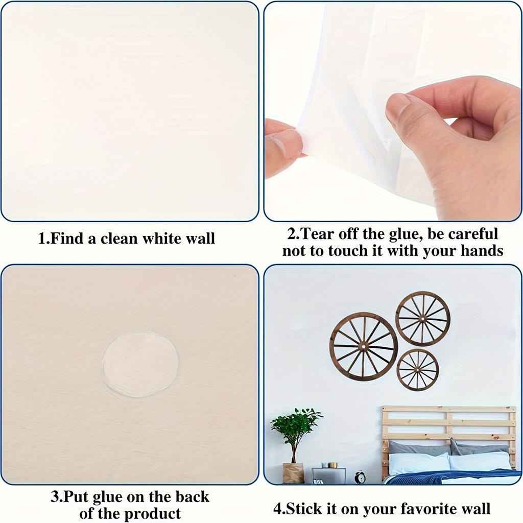 3pcs Boho Style Hanging Wooden Wagon Wheel Wall Art, Manufactured Wood Fairy Tale Themed Decor, Versatile Ornamental Pendants