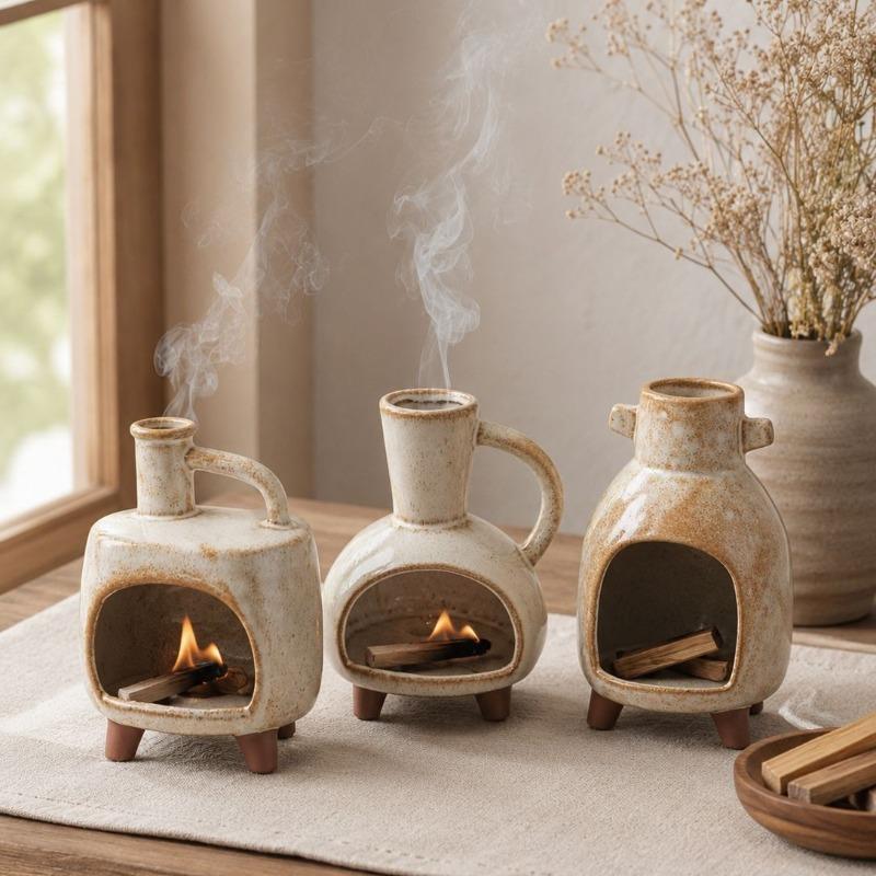 Подставка для Palo Santo Керамическая курильница Подставка для сжигания шалфея Держатель для палочек Ароматерапевтическая печь