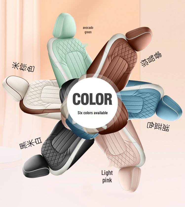 ORA Good Cat Cartoon Leather Car Seat Cushion - Universal Fit, Four Seasons