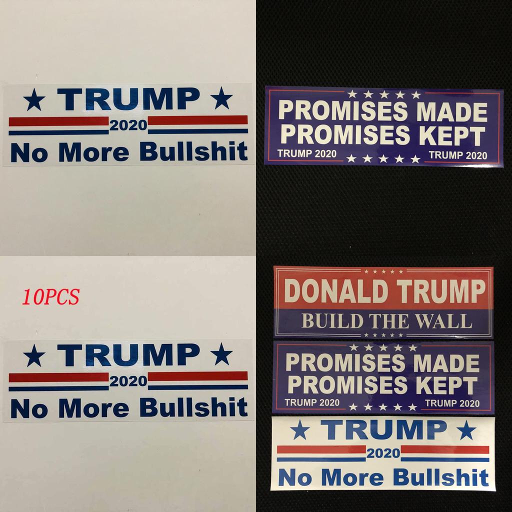 Donald 10pcs Trump Bumper Sticker 2020 Build The Wall Promises Kept Sticker Pack