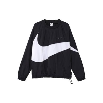 Nike Спортивная одежда Тканая куртка Big Swoosh (Азия) Черная/белая мужская уличная одежда DX0661-010