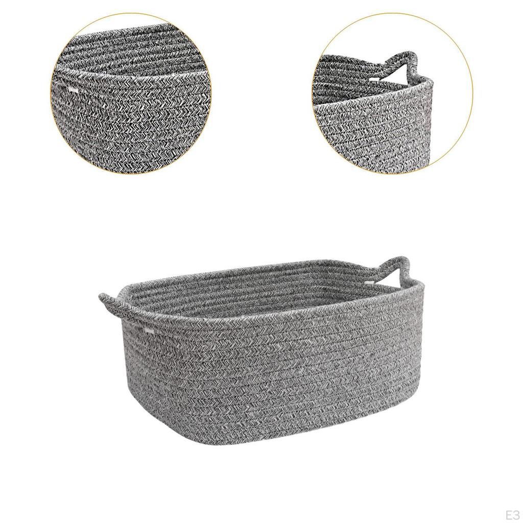 Cotton Rope Woven Storage Basket Baby Nappy Child with Handles Towels for Office Dorms