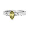 Peridot Tapered Five-Stone Ring – Sterling Silver