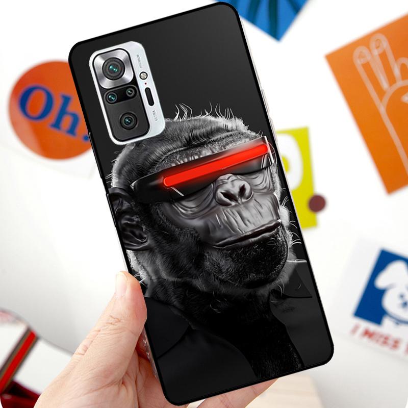 Забавный думающий обезьяна Чехол для наушников Для Xiaomi Redmi Note 12 Pro 11 8 9 10 Pro 9S 10S 11S 12S Redmi 12C 10C 9C 10A Чехол