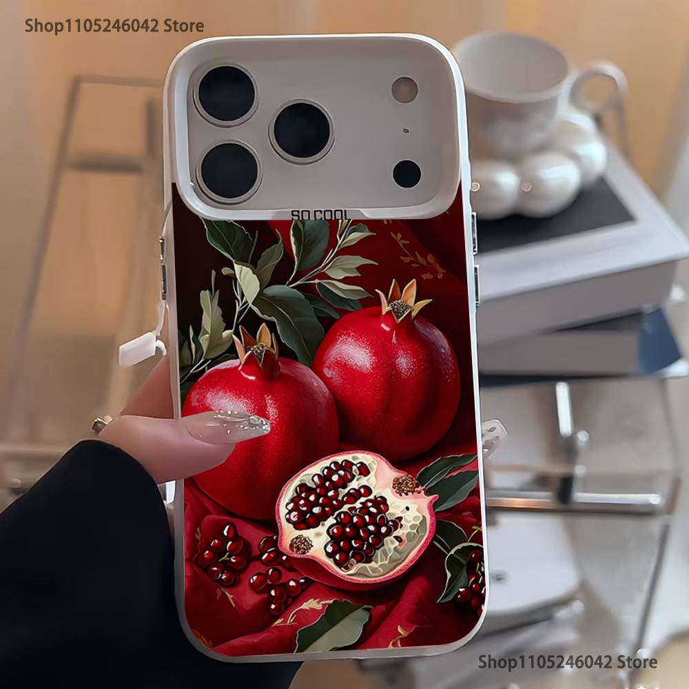 Милый гранат Для белой конфеты Матовый чехол iPhone 17,16,15,14,13,12,11,Mini,Pro,Plus