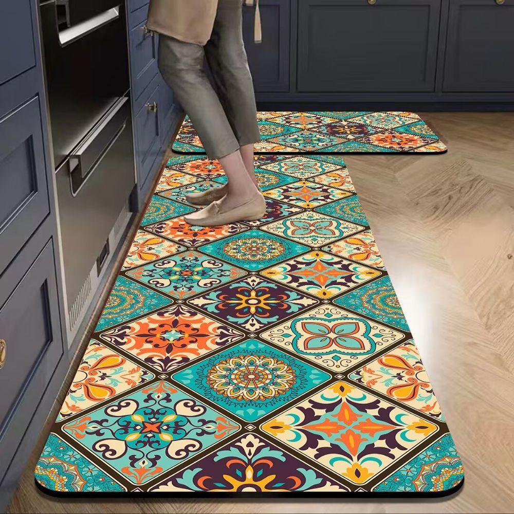 Anti-Slip Kitchen Rug Water-Absorbing And Stain-Resistant Laundry Room Dining Room Entrance Hallway Door Mat Home Decor