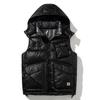 Fashion Autumn Winter Down Vest for Men Black Waterproof Sleeveless Coats Hooded Casual Vintage Thick Warm Outerwears