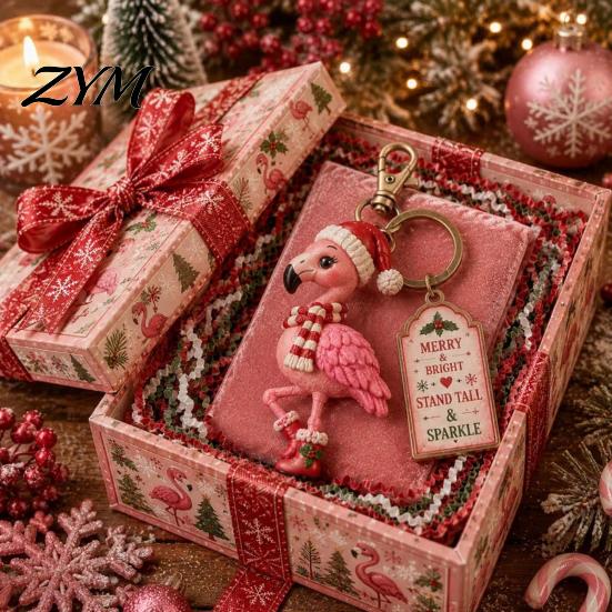 Backpack Pendant Decor Christmas Santa Claus Keychain, Cartoon Snowman Reindeer Elf Highland Cow Character Keychain Keyring, Xmas for Party