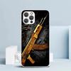 Пули Оружие АК-47 Пистолет Мягкий Чехол для iPhone 16 17 Air 15 14 Pro Max 16E Чехол для Телефона 13 Mini 12 11 7 SE 8 Печатный Рисунок Подходит Cas