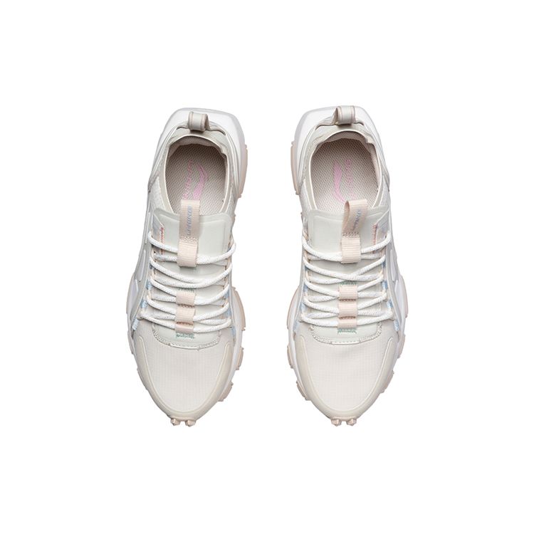 Кроссовки женские Li Ning Zhi Guang Support Casual Running Shoes White Apricot AGCR102-1