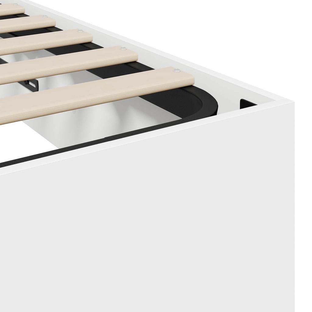 Ottoman Bed Frame White 203 x 180 x 25 cm Particleboard