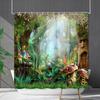 Водонепроницаемая штора для ванной, цифровая печать, растение, гриб, занавеска для душа, без пробивки, перегородка для туалета, ткань для душа