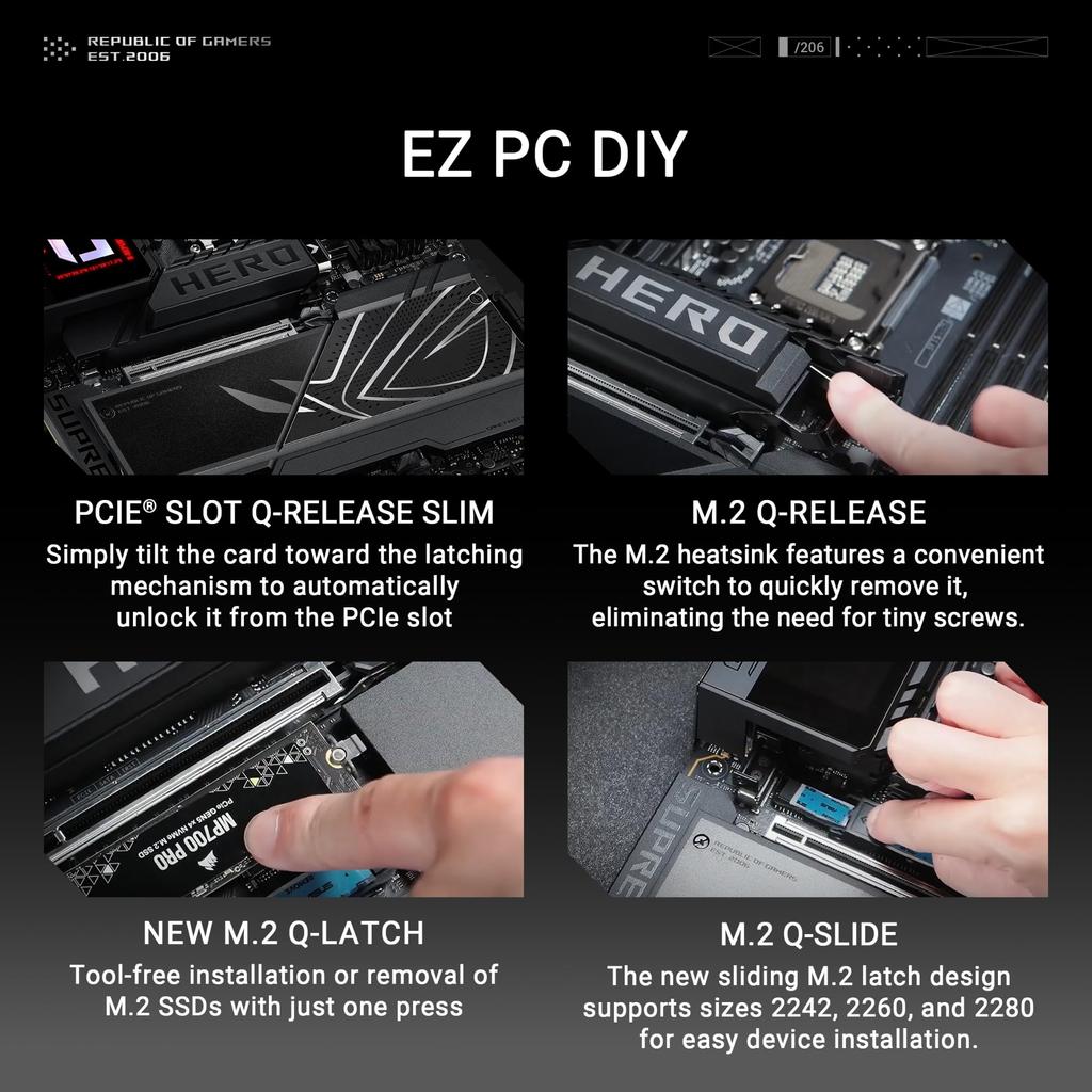 ASUS ROG MAXIMUS Z890 HERO Процессоры Intel Core Ultra совместимы с материнской платой LGA 1851 Z890 DDR5 ATX, отечественный авторизованный дистрибьютор, продукт (серии