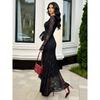 Модное и Элегантное Новое Женское Платье 2026 года с Сетчатым Жаккардом, Квадратным Вырезом и Неровным Подолом, Сексуальное Облегающее Платье