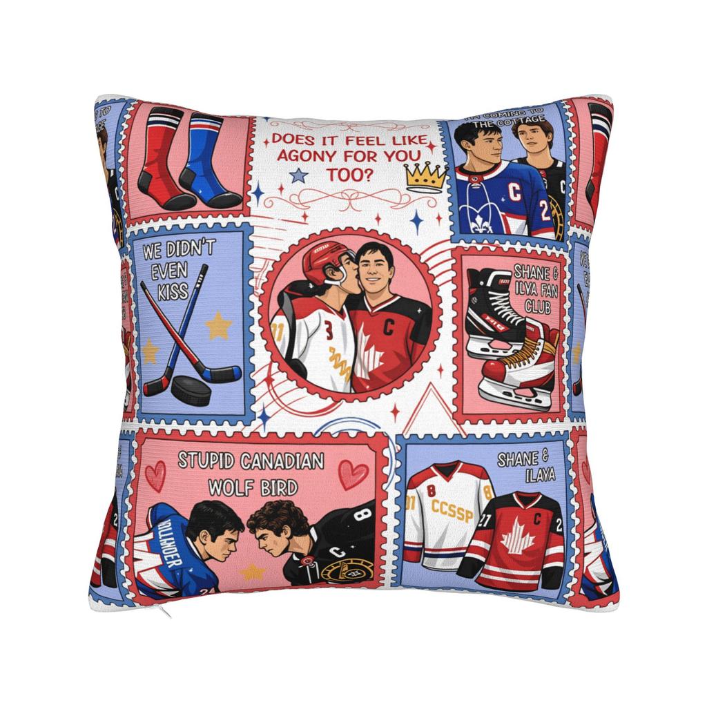 Heated Rivalry 21 Square Pillow Covers Polyester Car Cushion Case Cool Decor Pillowcase 45*45