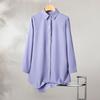Рубашка для отдыха женская на пуговицах с длинным рукавом блузка топы весна осень однотонные женские тонкие длинные базовые рубашки
