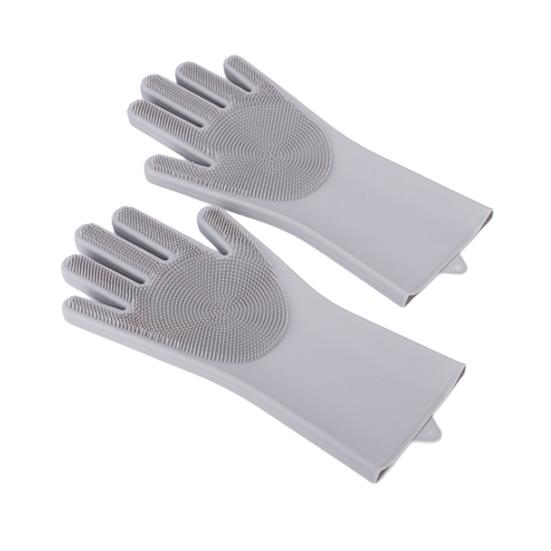 1 Pair Dishwashing Gloves Reusable Anti-slip Pattern Comfortable Cleaning Protective Gloves Household Kitchen Tools