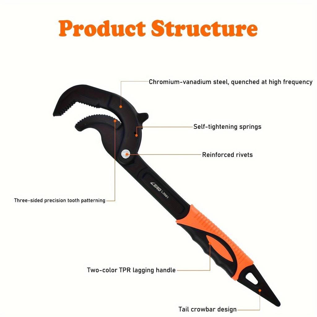 Многофункциональный ключ 10 дюймов и 14 дюймов, универсальный ключ, разводной ключ, трубный ключ, активный трубный ключ, сантехнический ключ (10 дюймов и 14 дюймов)