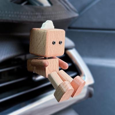 Деревянная фигурка человека Ручная работа Деревянная кукла с качающимися ногами Автомобильный ароматизатор Деревянное произведение искусства Автодекор