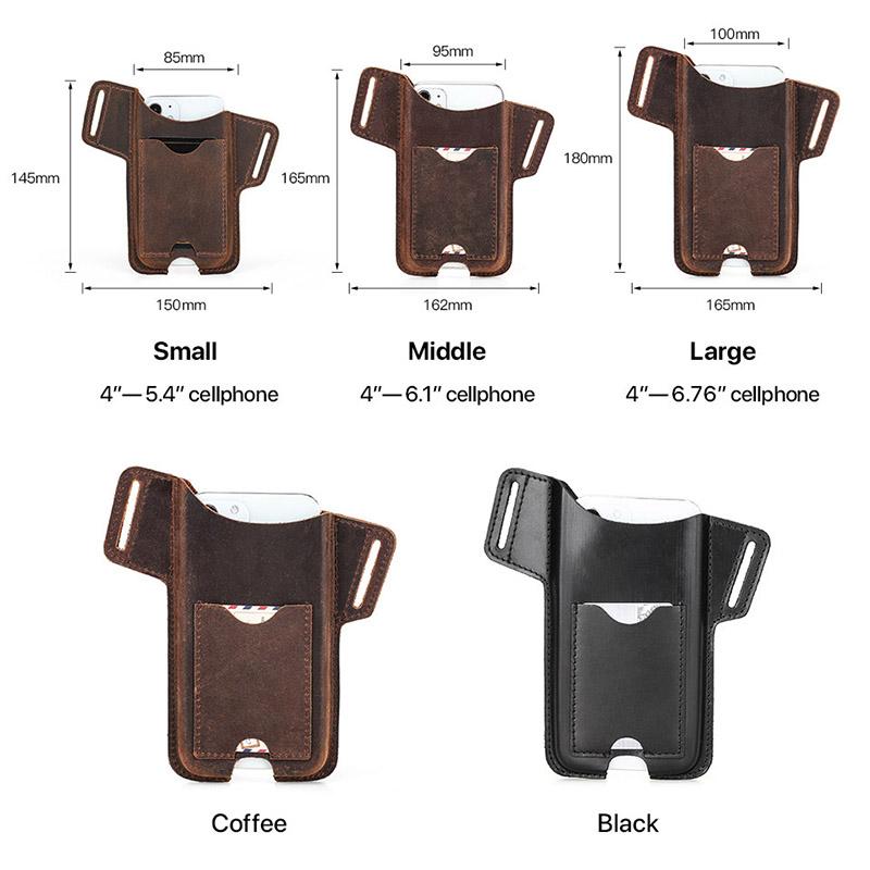 Чехол для телефона из натуральной кожи для мужчин, кобура с петлей для мобильного телефона, чехол с крючком на пояс, поясная сумка для телефона 5,4 дюйма/6,1 дюйма/6,7 дюйма