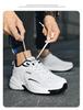 Мужские модные туфли Dad Shoes из кожи и бархата на толстой подошве – повседневные кроссовки большого размера для осени/зимы