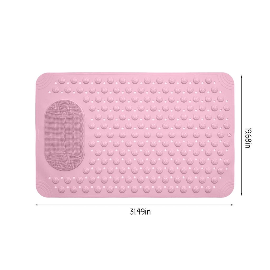Healthy Non-toxic Large Bath Mat Safety Non-slip Suction Cup Bathroom Shower Mat Foot Massage Bath Rug Eco-Friendly Bath Mats