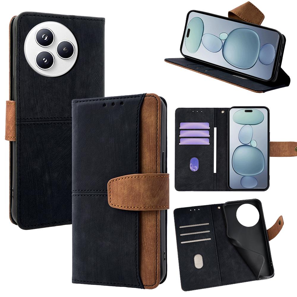 For Xiaomi Civi 5 Pro 5G Case RFID Blocking Color Splicing PU Leather Wallet Phone Cover