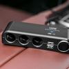 120W 4 Way Socket Car Lighter Splitter Dual USB Charger Power Adapter