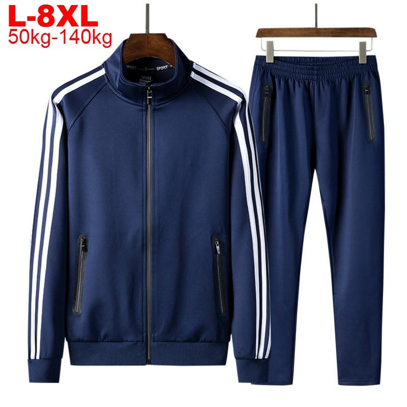 Мужская спортивная одежда, мужские спортивные костюмы, комплект из двух предметов размера 8xl