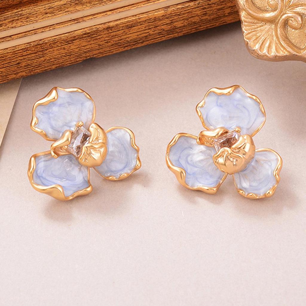 Винтажные серьги-пусеты из барочного жемчуга: Ретро Живопись Маслом и Женские Украшения в Новом Китайском Стиле