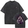 Vintage Washed Hunter X Hunter Hisoka Graphic T-shirt Unisex Anime Oversized Streetwear Short Sleeve Tee Tops Soft Cotton Breathable Comfortable