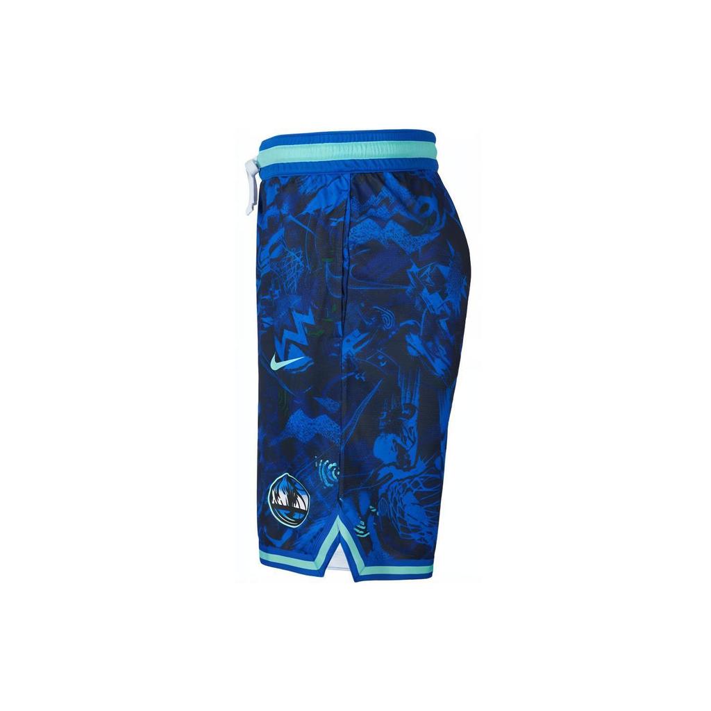 Nike Dallas Mavericks Quick-Dry Knit Breathable Basketball Shorts Men Bottoms Blue DJ4035-405