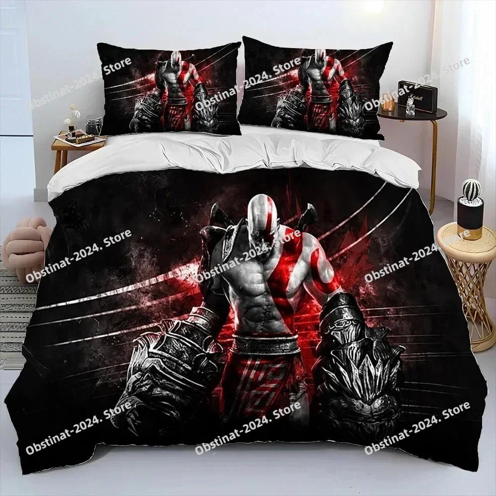 3D печать Игра God of War Геймеры Кратос Комплект постельного белья Мальчики Девочки Размер Twin Queen King Постельное белье Подушка Кровать мальчики Взрослый