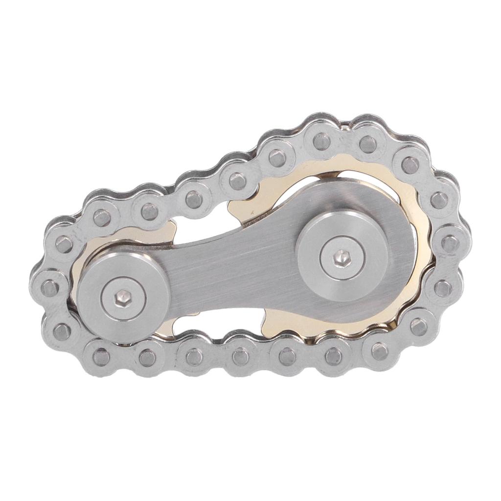 Stainless Steel Fidget Sprocket Toy Children Gears Linkage Bike Chain Toy for ADHDPlating Base