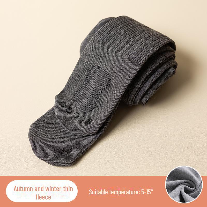 Children's Anti-Slip Combed Cotton Leggings: Autumn & Winter Twisted Brushed Design