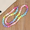 2025 New Pink Five-pointed Star Pearl Phone Chain Resin Smiley Face Beaded Mobile Phone Lanyard for Women Jewelry