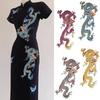 1Pc Blue Golden Chinese Style Large Dragon Sewing Embroidery Patches Clothing Applique Decoration Accessory