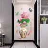 Chinese Style Classical Vase Flower Wall Sticker Rose Lotus Butterfly Decoration Decals Removable Wall Art Home Decor