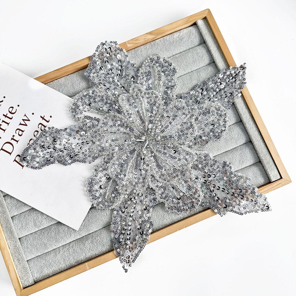 "Белая многослойная галстук-бабочка с пайетками, с аксессуарами для юбки и декоративной корсажной бусиной"