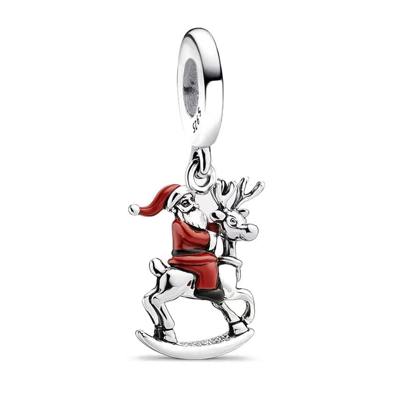 Christmas Cartoon Charm Beads Collection Pendant Charms Festive Santa Cute Animal Design Beads for Women DIY Jewelry Accessories