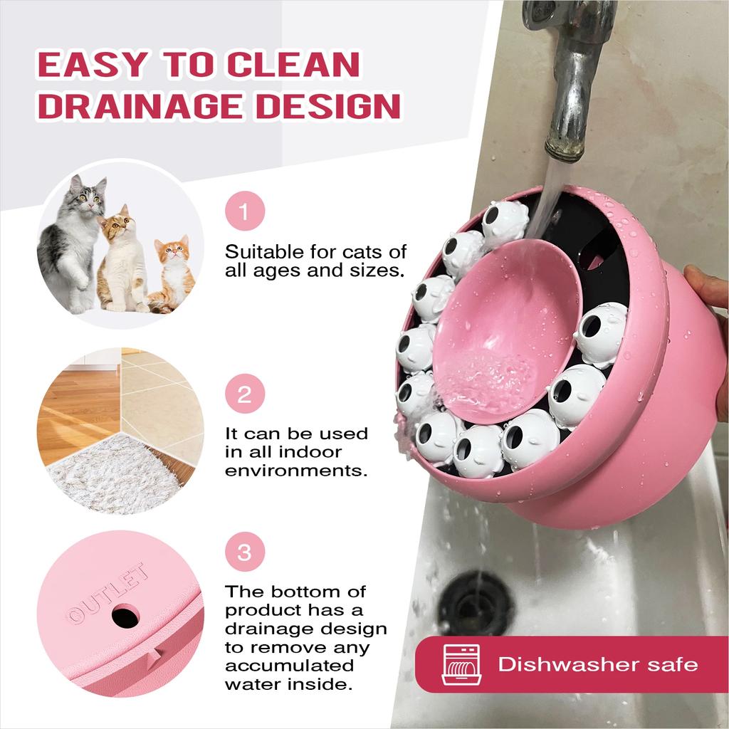 Cat Toys Slow Feeder Cat Bowl Interactive for Indoor Cats Cat Puzzle Feeder Pet Toy for Aid Pets Digestion Mental Stimulation