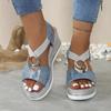 2024 Новые модные однотонные женские сандалии на танкетке, повседневные женские сандалии в тон верхней одежде Zapatos Mujer