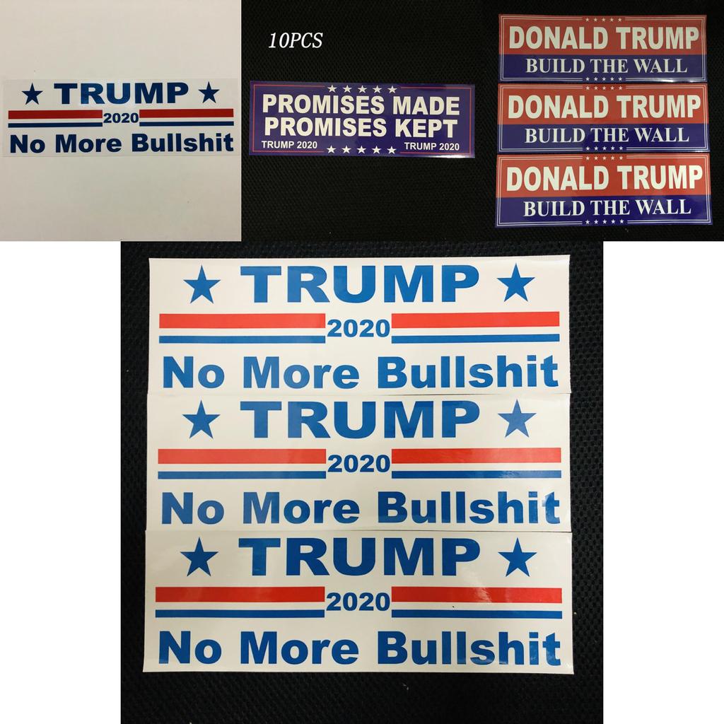 Donald 10pcs Trump Bumper Sticker 2020 Build The Wall Promises Kept Sticker Pack