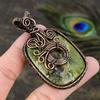 Натуральный камень Яшма тропического леса Медная проволока оплетка Подарок Кулон 2.88 O5B92